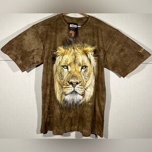 Tones of Africa Lions Shirt Zambia Hand Dyed Brown Adult Sz XL Animal Nature Tee